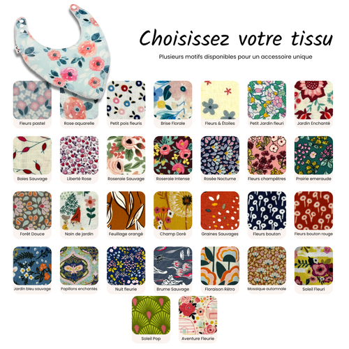 Bavoir Floral en coton et ratine de bambou Boutique Tartine