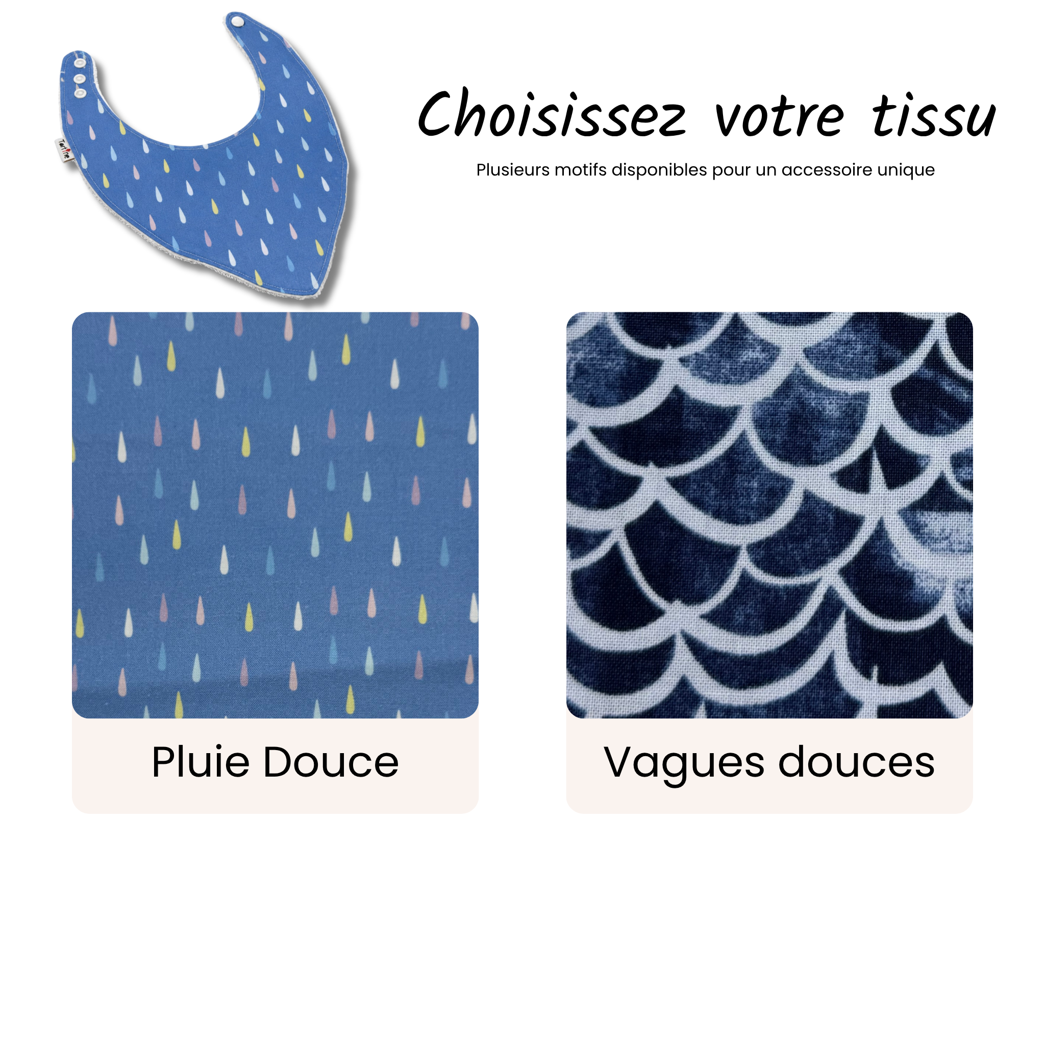 Bavoir Minimaliste en coton et ratine de bambou Boutique Tartine