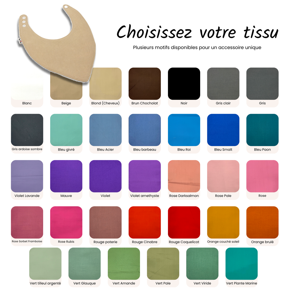 Bavoir Uni en coton et ratine de bambou Boutique Tartine