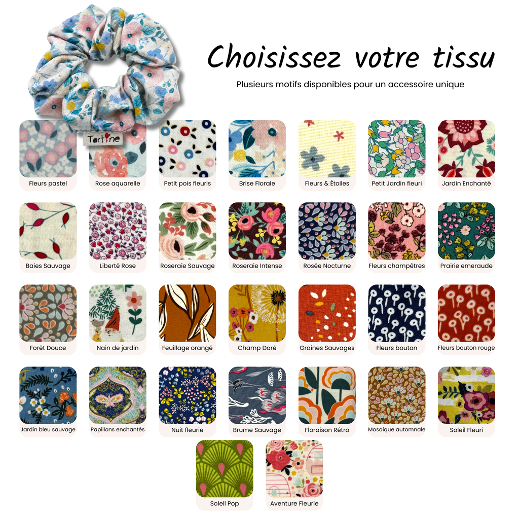 Chouchou adulte coton floral Boutique Tartine