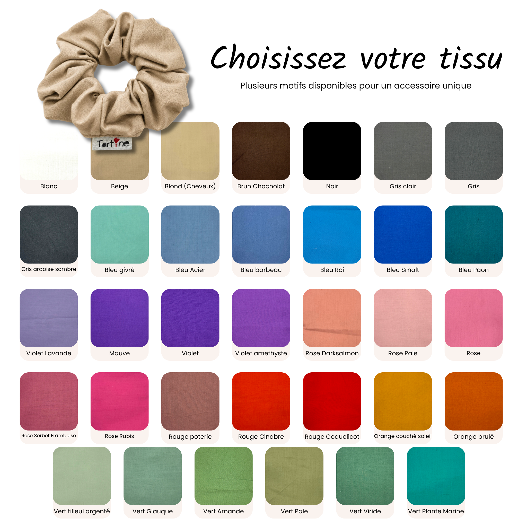 Chouchou adulte coton Uni Boutique Tartine