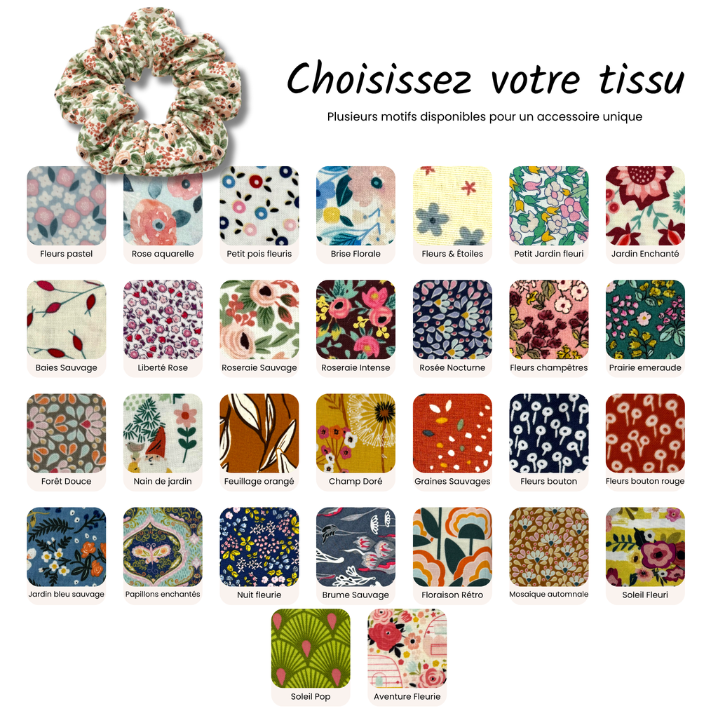 Chouchou enfant coton floral Boutique Tartine
