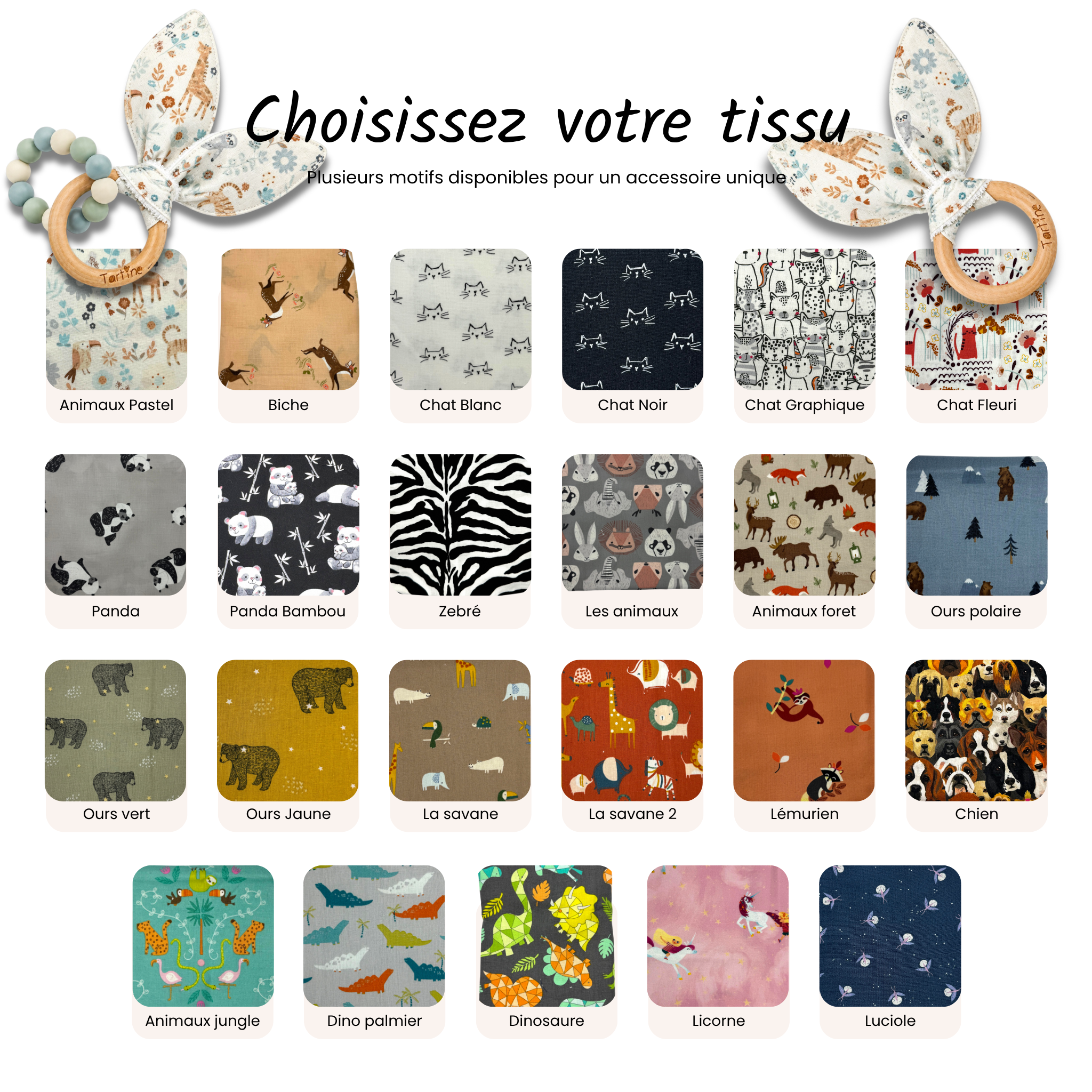 Jouet dentition - Oreille de lapin Animal Boutique Tartine