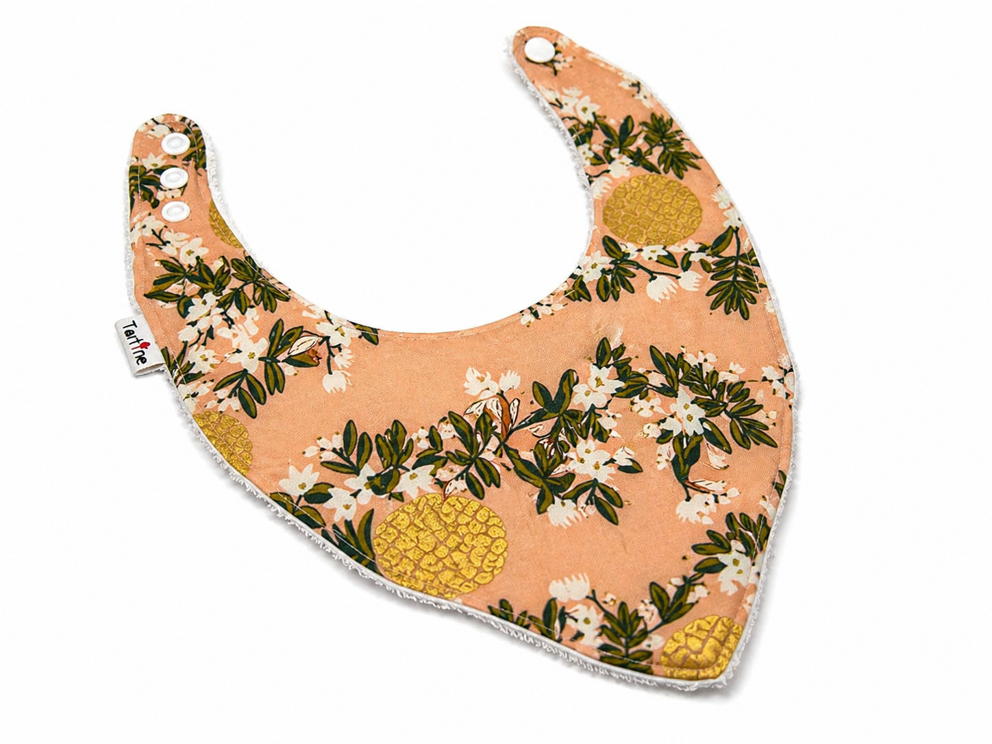 Bavoir Été en coton et ratine de bambou Boutique Tartine Personnalisé / Ananas