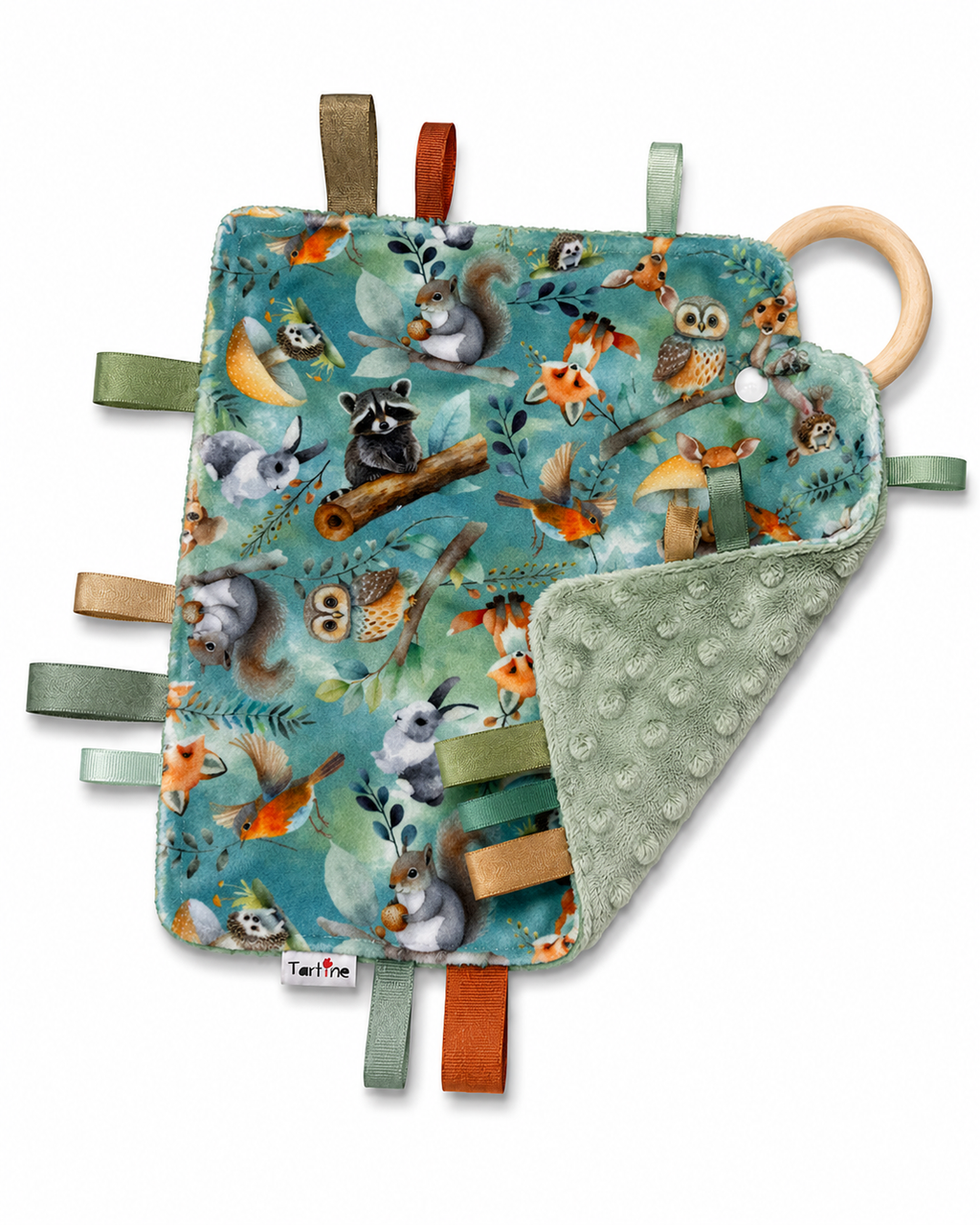 Doudou étiquettes animal en minky Boutique Tartine