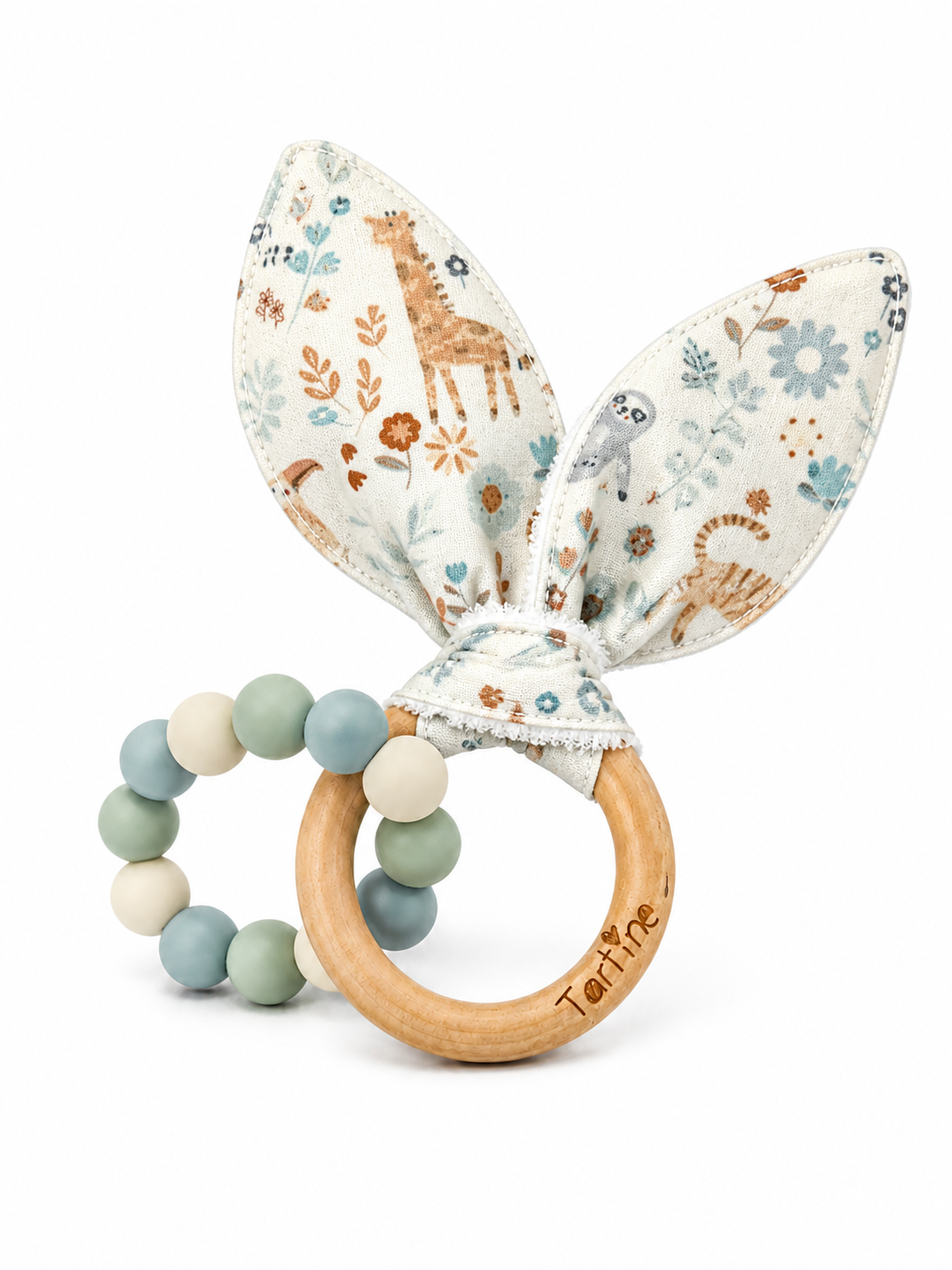 Jouet dentition - Oreille de lapin animal Boutique Tartine Animaux pastel
