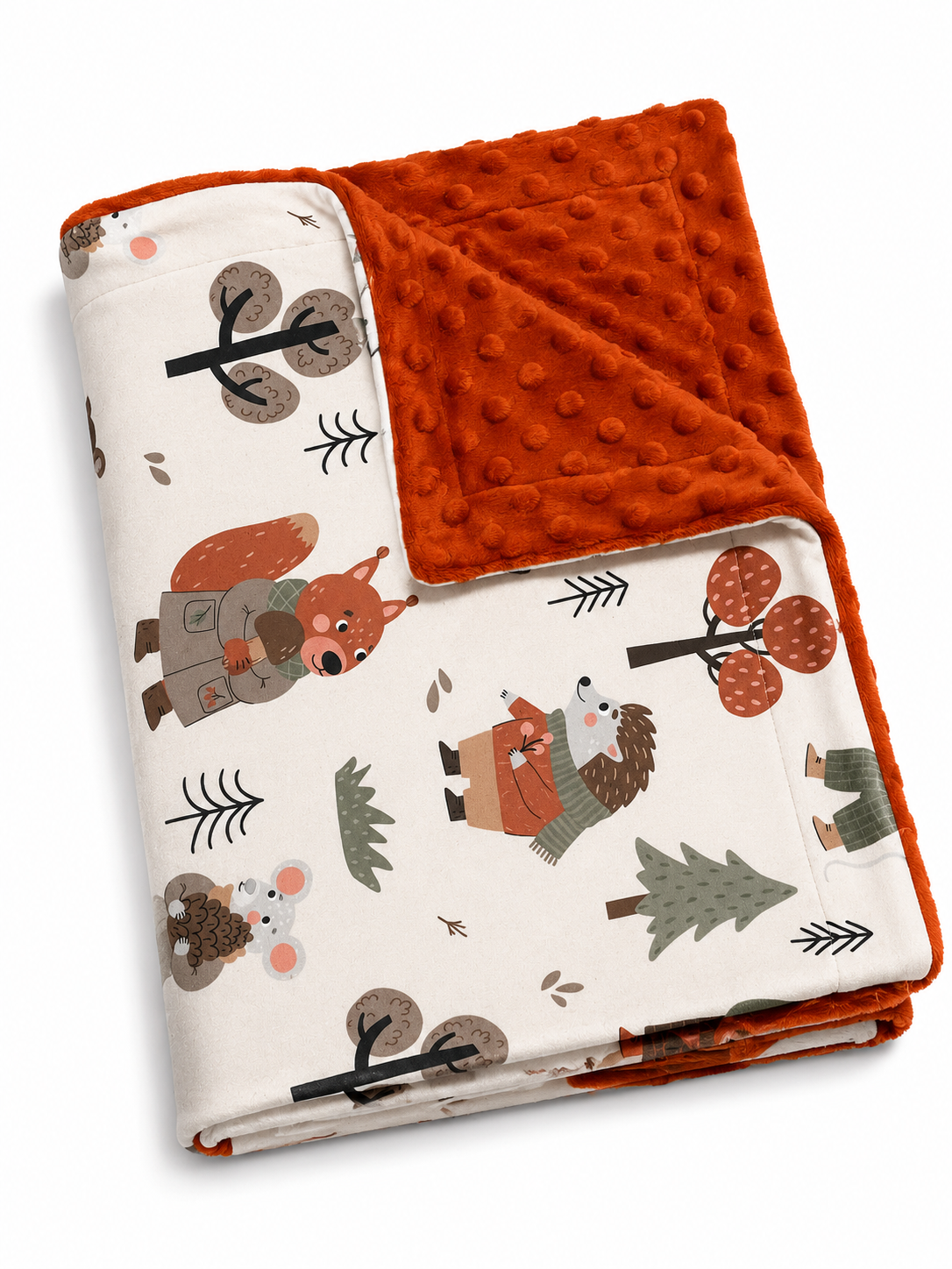 Couverture minky - Animaux de la Forêt d'Automne Boutique Tartine Inc.