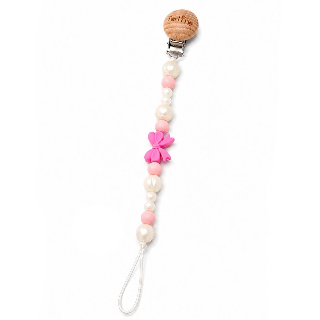 Attache à suce Boucle Rose Perlé Chic Boutique Tartine