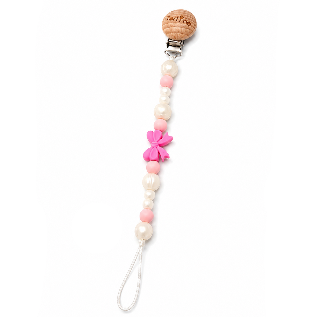 Attache à suce Boucle Rose Perlé Chic Boutique Tartine