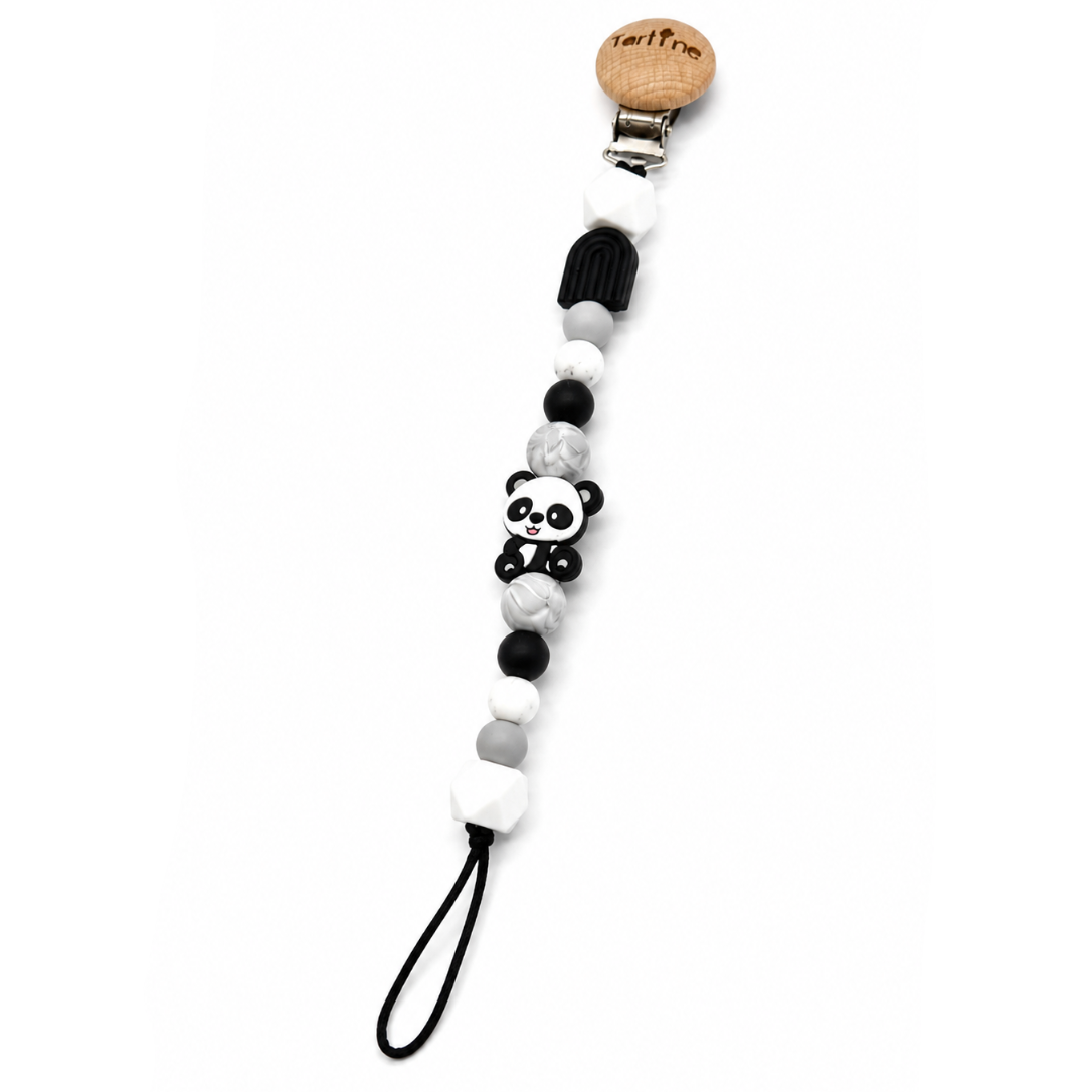 Attache à suce Panda Noir et Blanc Minimaliste Boutique Tartine