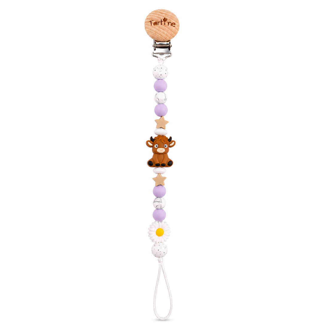 Attache à suce Vache Highland Étoile Lavande Boutique Tartine
