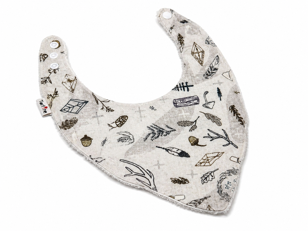 Bavoir Forêt en coton et ratine de bambou Boutique Tartine Balade en foret / Simple