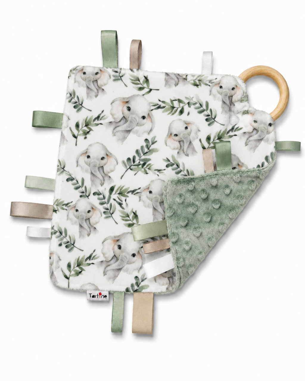 Doudou étiquettes animal en minky Boutique Tartine