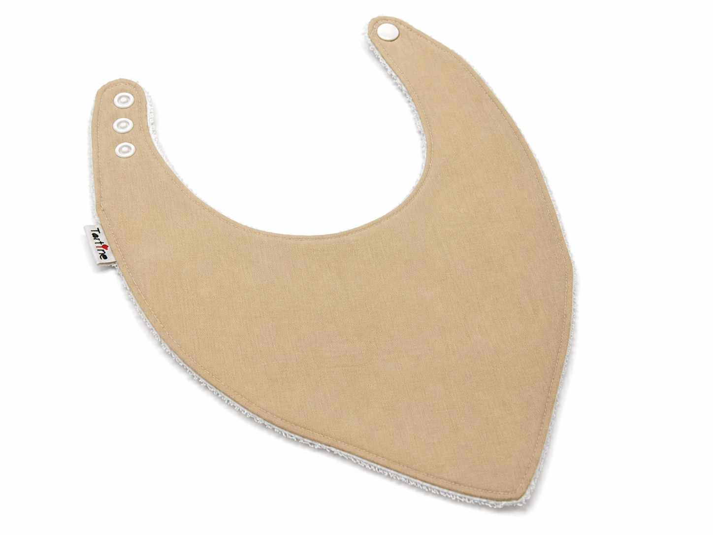Bavoir Uni en coton et ratine de bambou Boutique Tartine Personnalisé / Beige