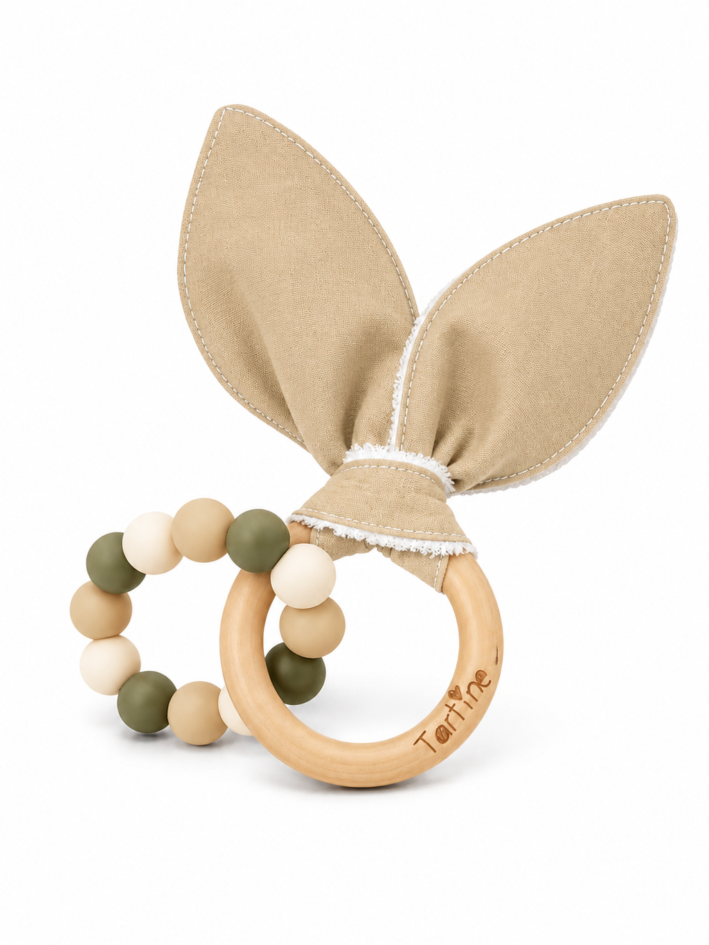 Jouet dentition - Oreille de lapin Uni Boutique Tartine Beige
