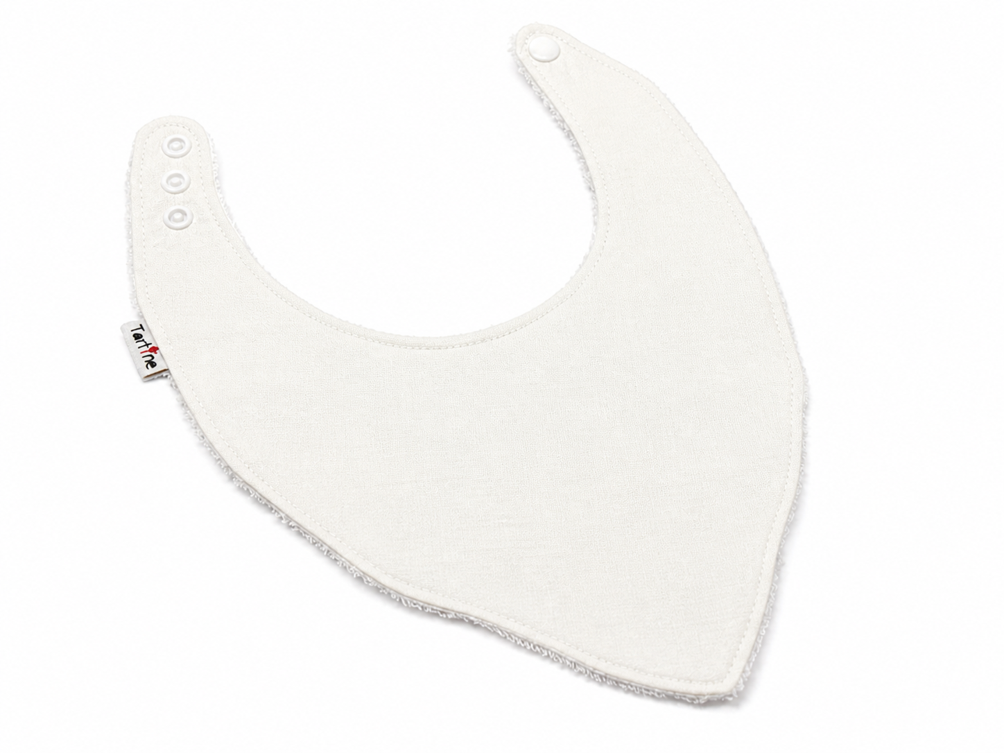 Bavoir Uni en coton et ratine de bambou Boutique Tartine Personnalisé / Blanc