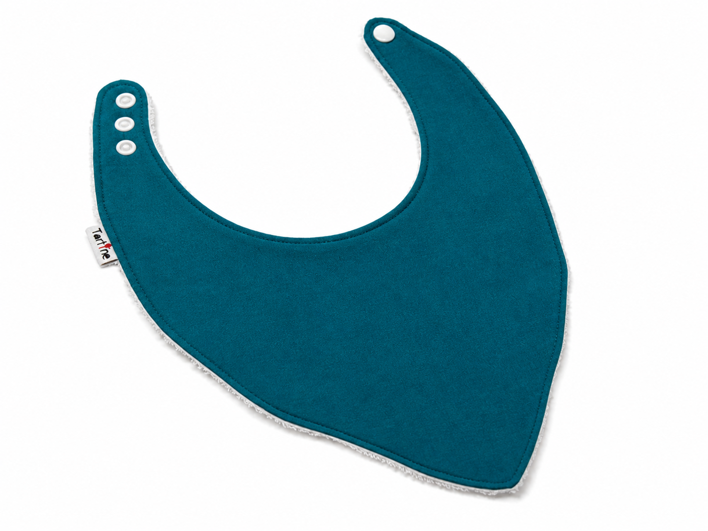 Bavoir Uni en coton et ratine de bambou Boutique Tartine Personnalisé / Bleu Paon