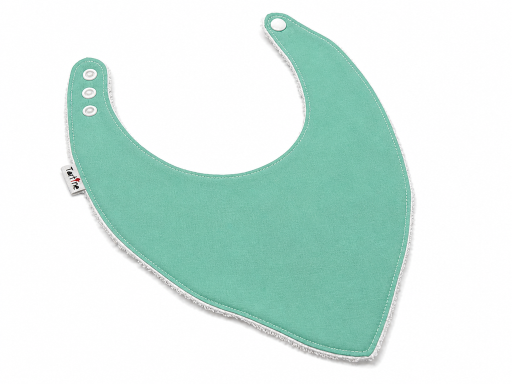 Bavoir Uni en coton et ratine de bambou Boutique Tartine Personnalisé / Bleu givré