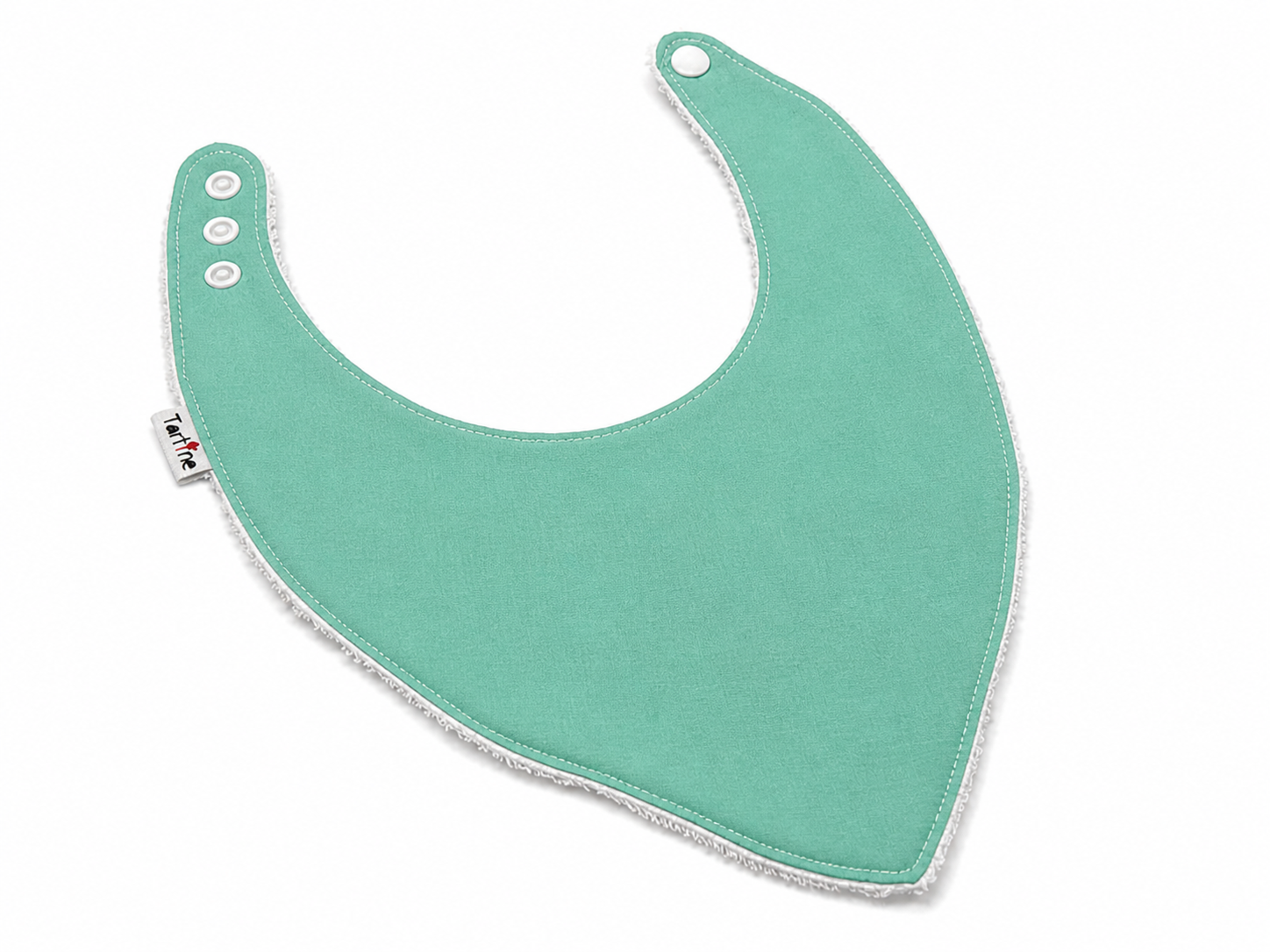Bavoir Uni en coton et ratine de bambou Boutique Tartine Personnalisé / Bleu givré
