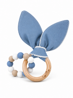 Jouet dentition - Oreille de lapin Uni Boutique Tartine Bleu acier