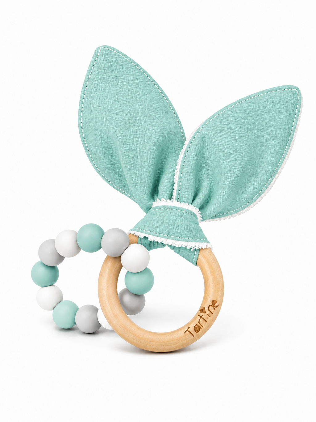 Jouet dentition - Oreille de lapin Uni Boutique Tartine Bleu givré