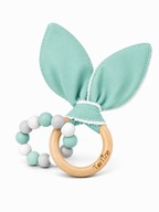 Jouet dentition - Oreille de lapin Uni Boutique Tartine Bleu givré