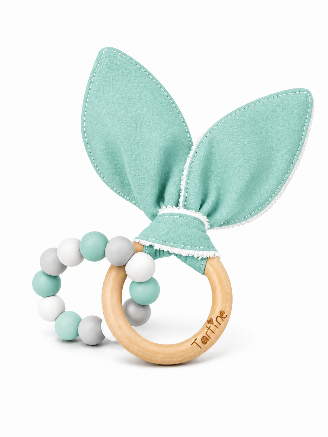 Jouet dentition - Oreille de lapin Uni Boutique Tartine Bleu givré
