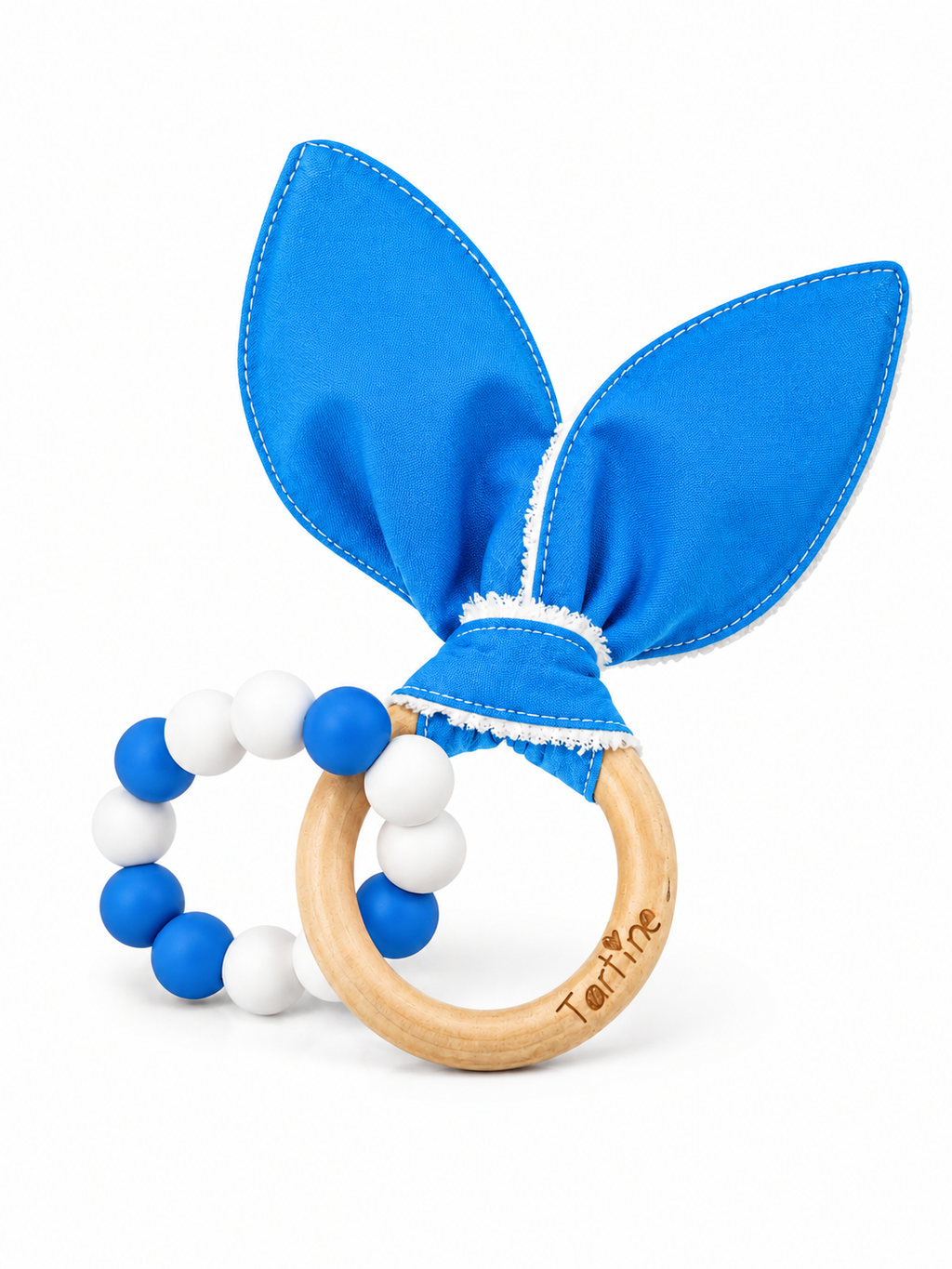 Jouet dentition - Oreille de lapin Uni Boutique Tartine Bleu roi