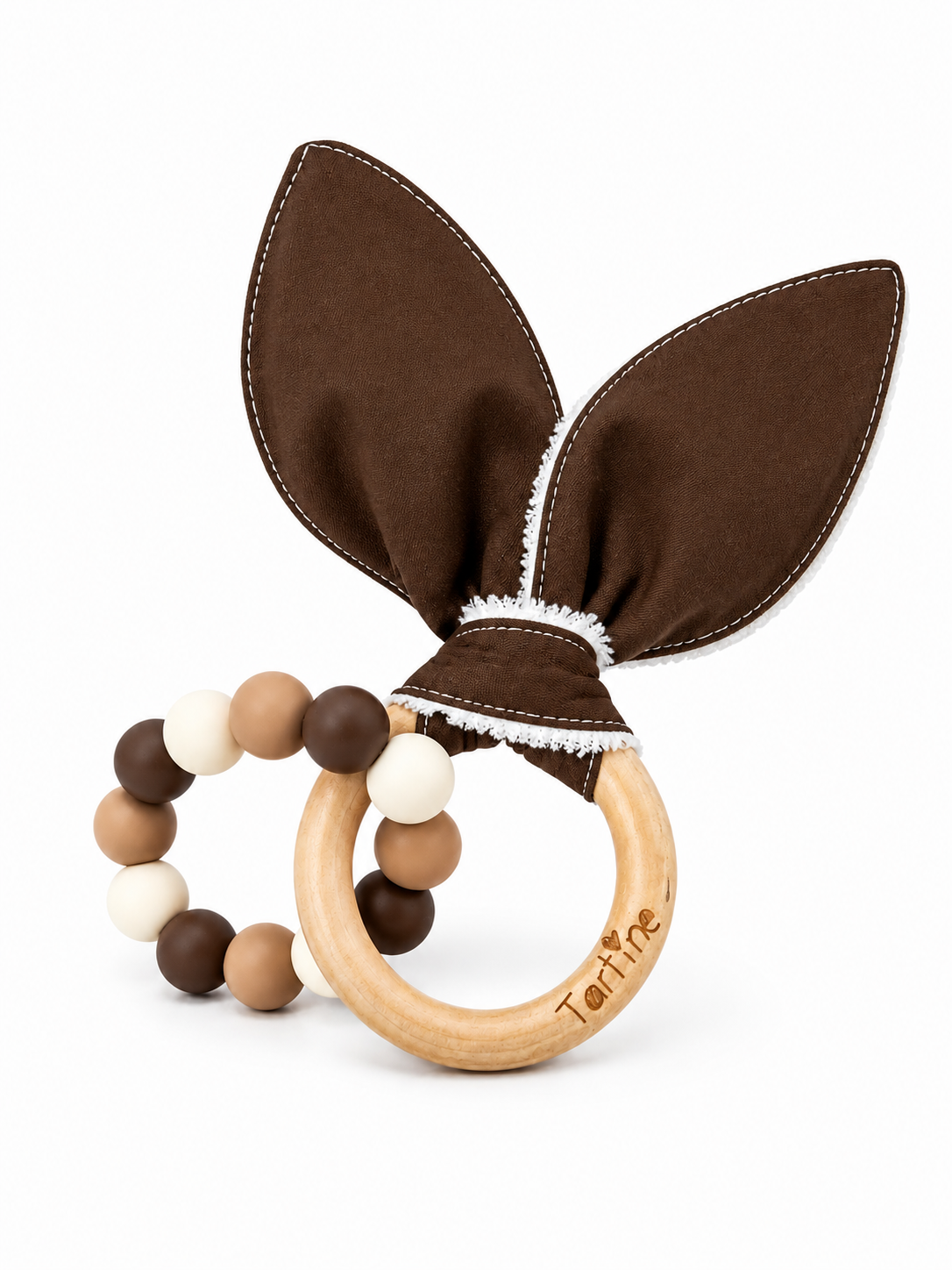 Jouet dentition - Oreille de lapin Uni Boutique Tartine Brun Chocolat
