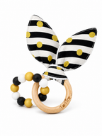 Jouet dentition - Oreille de lapin Chic Boutique Tartine Noir & Or