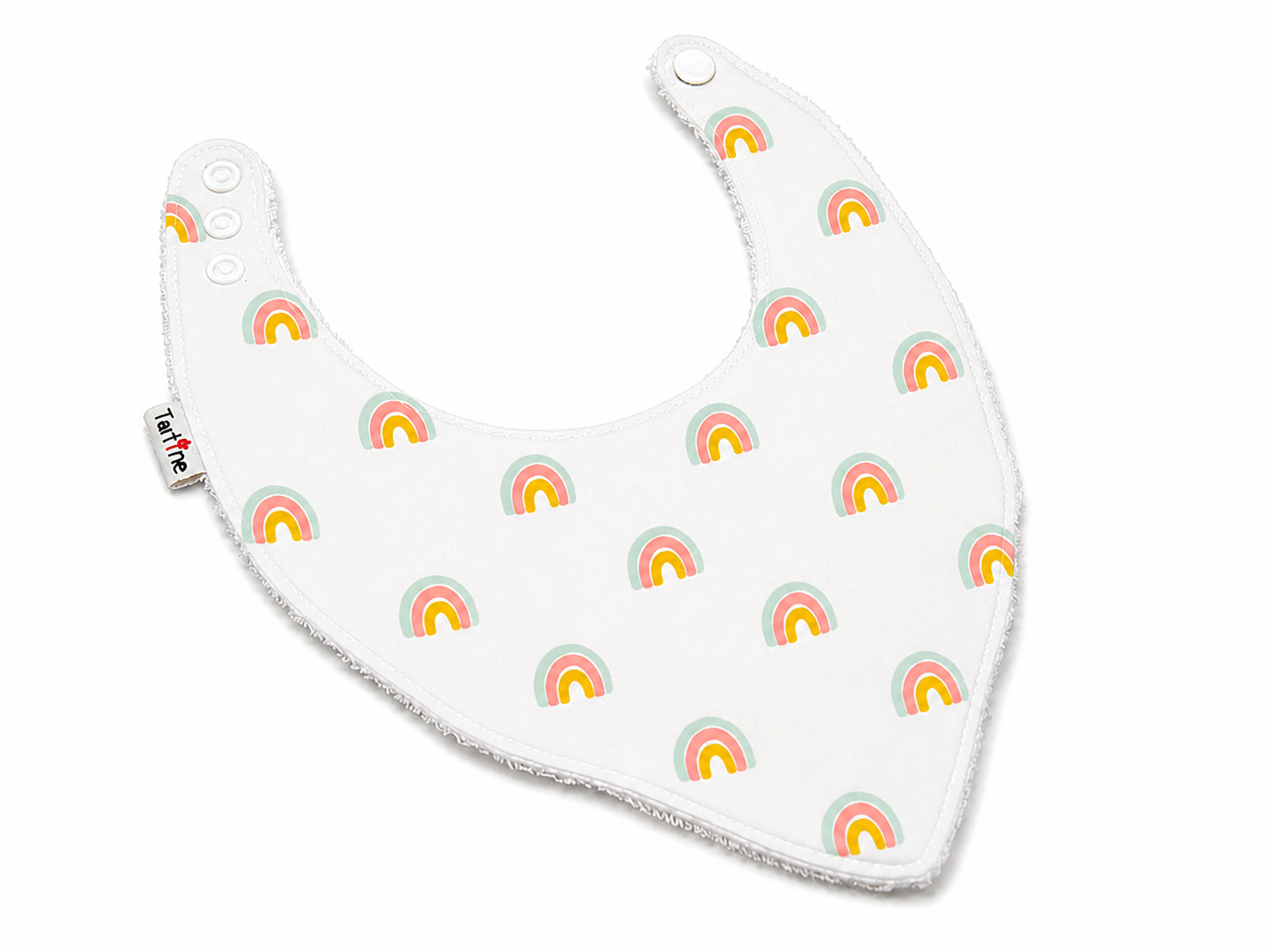 Bavoir Été en coton et ratine de bambou Boutique Tartine Personnalisé / Petit Arc en ciel