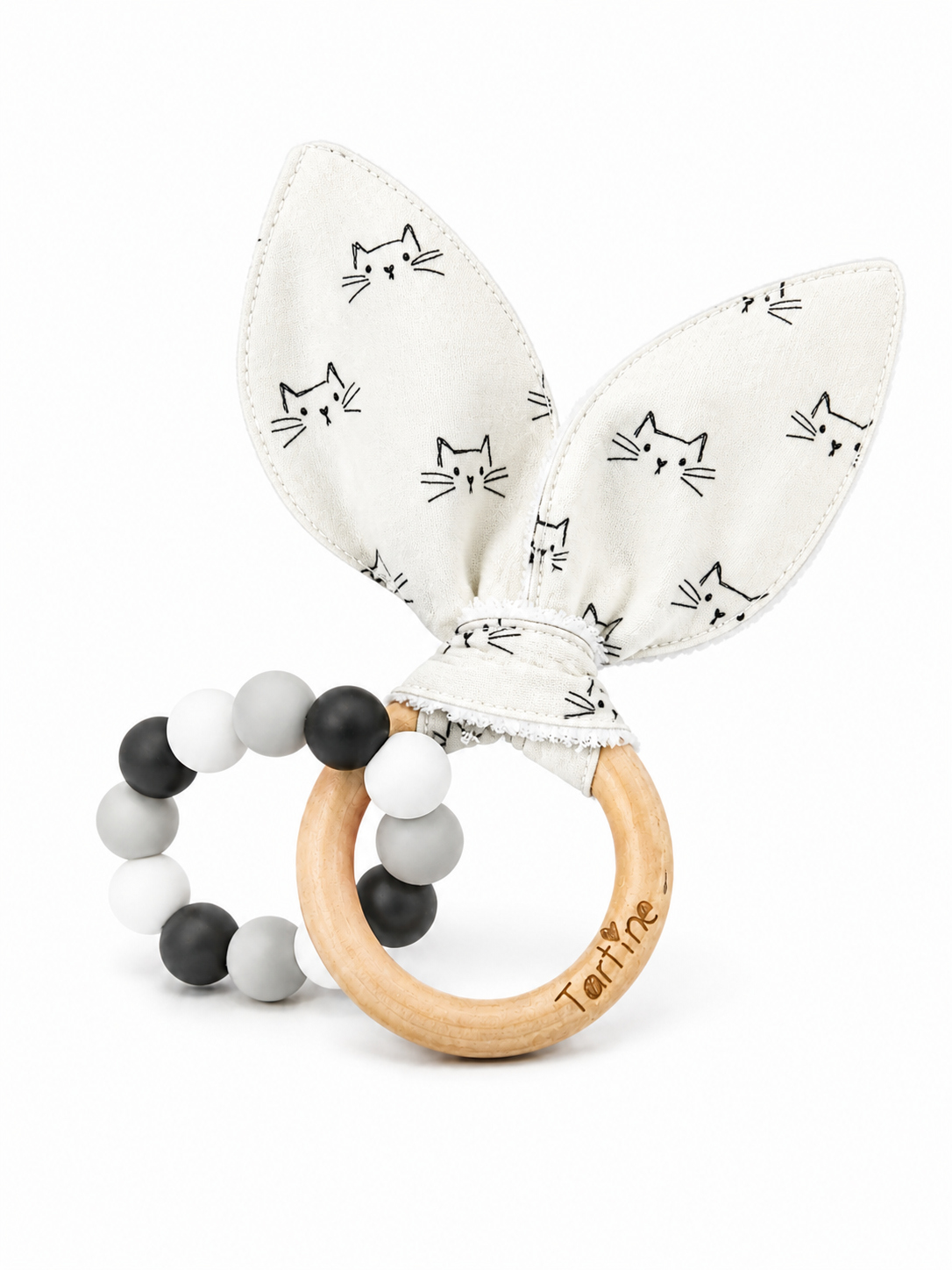 Jouet dentition - Oreille de lapin animal Boutique Tartine Chat blanc