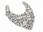 Bavoir animal en coton et ratine de bambou Boutique Tartine Personnalisé / Chat graphique