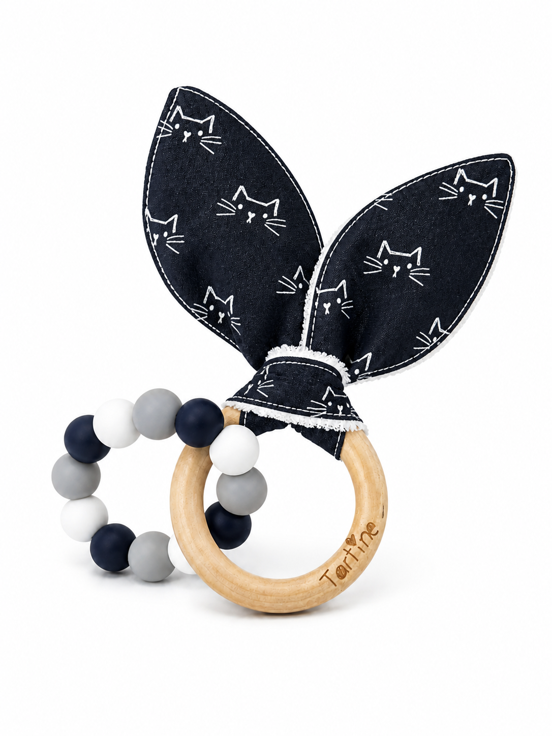 Jouet dentition - Oreille de lapin animal Boutique Tartine Chat Noir