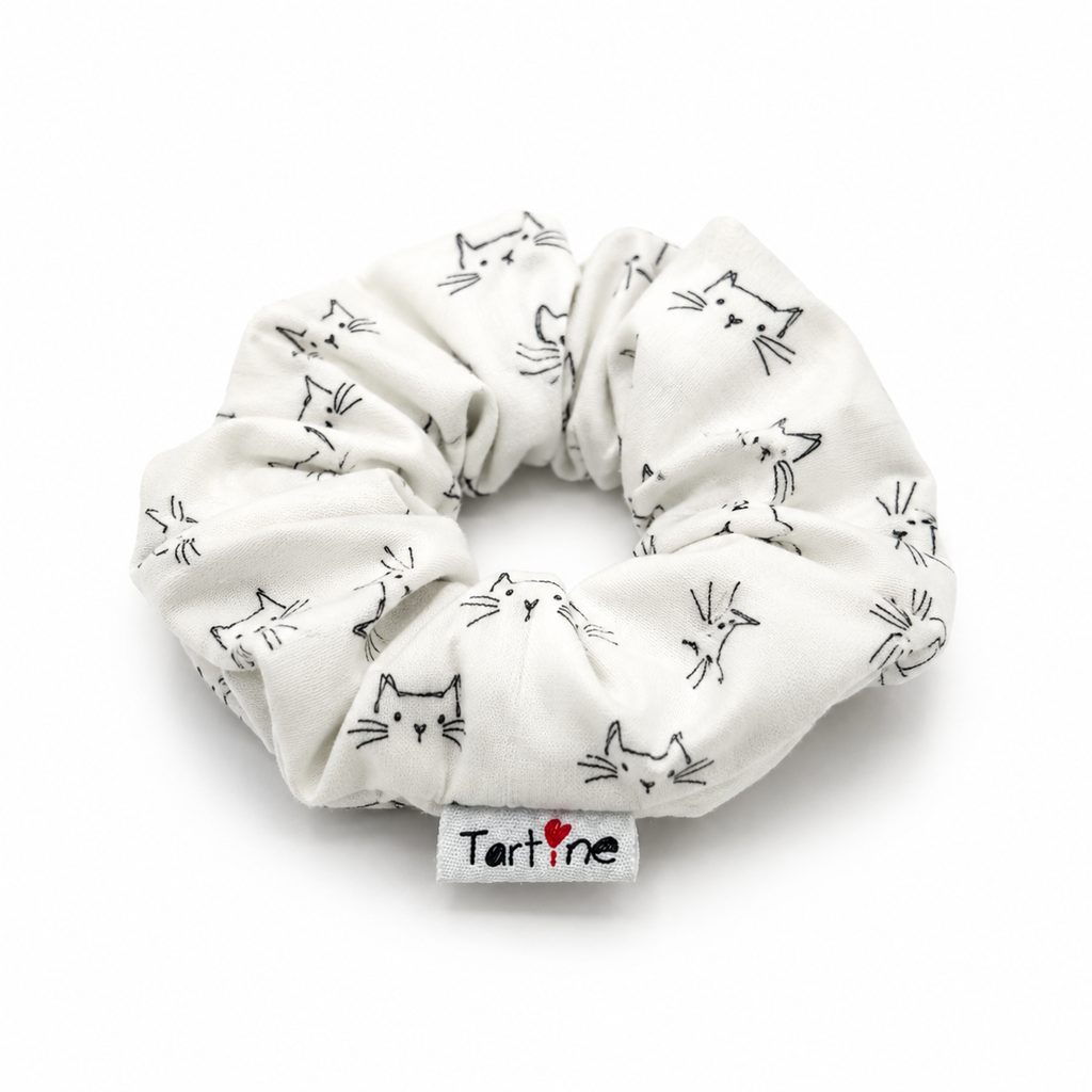 Chouchou adulte en coton animal Boutique Tartine Chat blanc