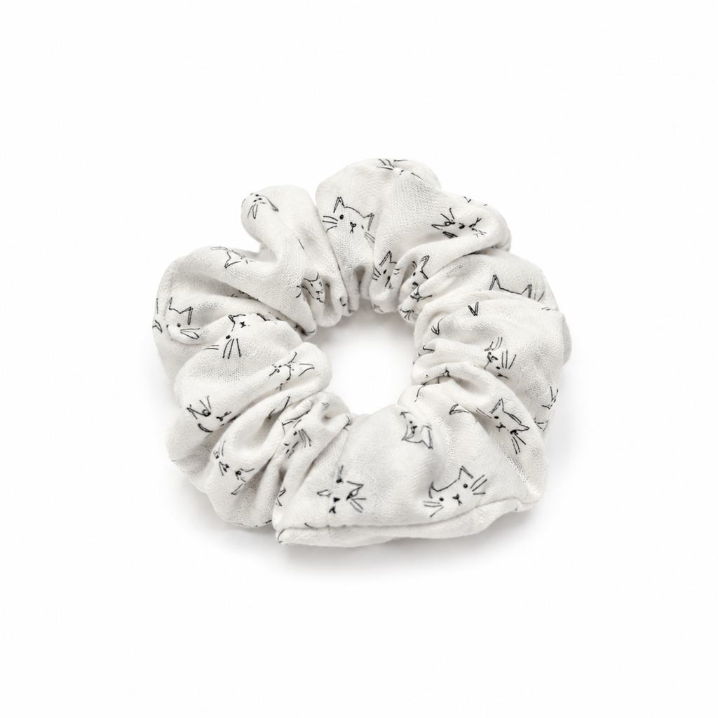 Chouchou enfant coton animal Boutique Tartine Chat blanc