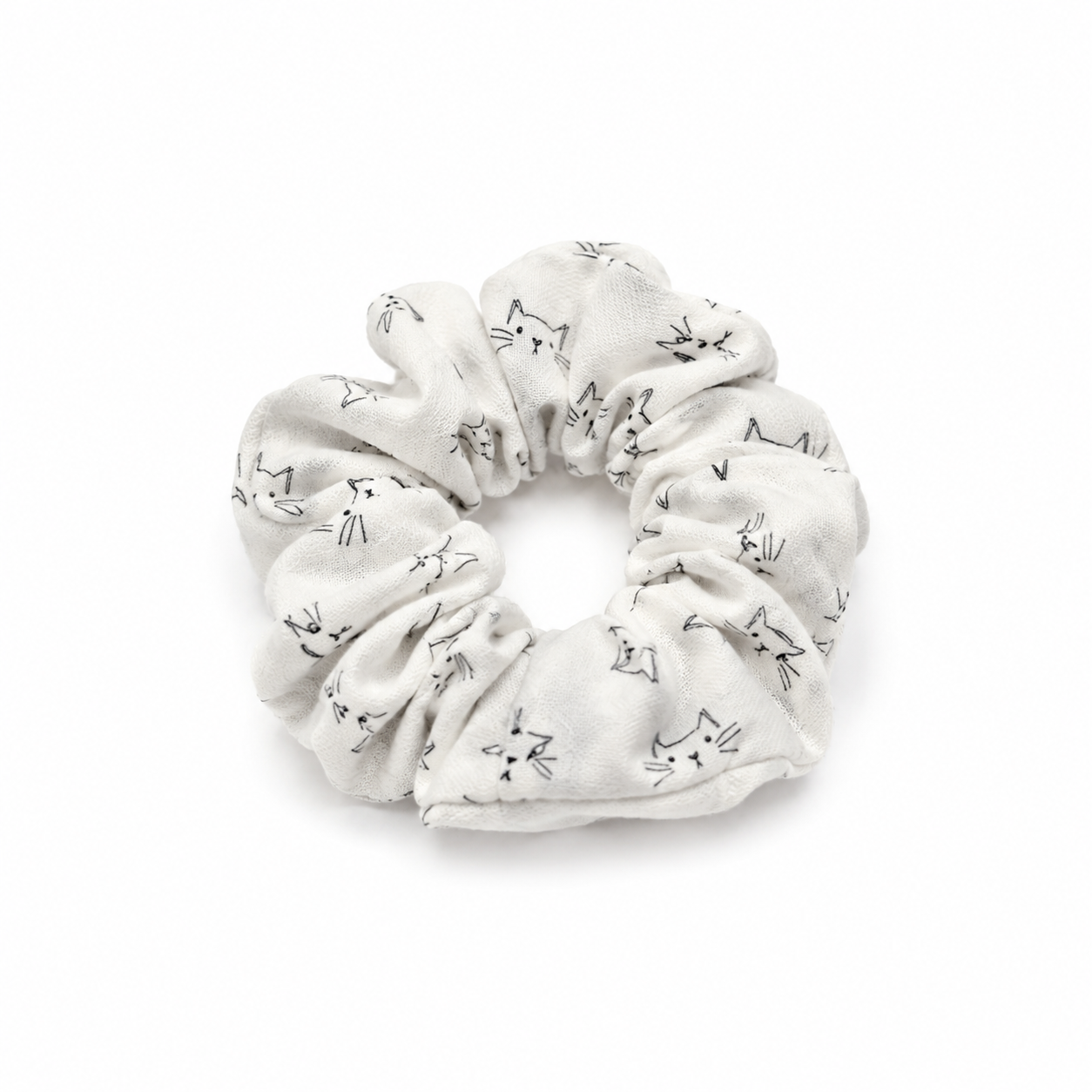 Chouchou enfant coton animal Boutique Tartine Chat blanc