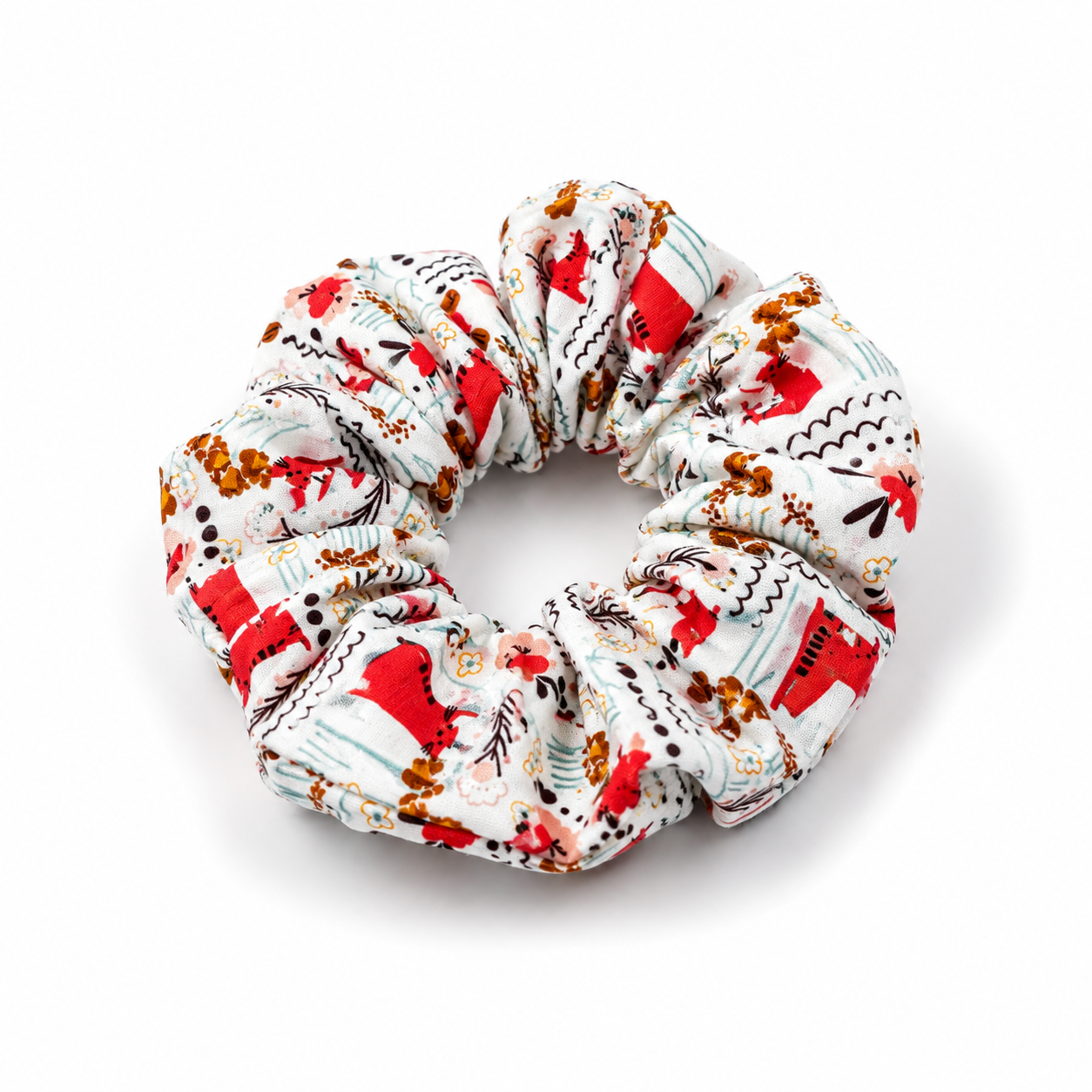 Chouchou enfant coton animal Boutique Tartine Chat fleuri