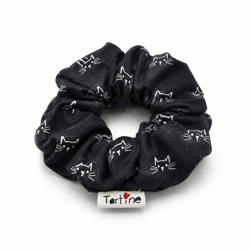 Chouchou adulte en coton animal Boutique Tartine Chat Noir