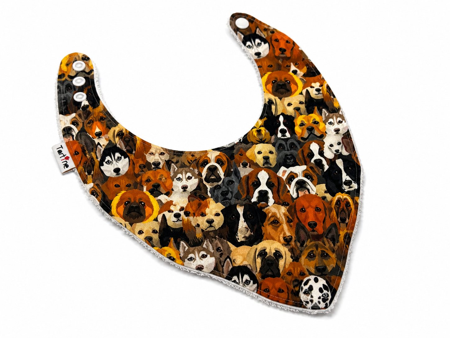 Bavoir animal en coton et ratine de bambou Boutique Tartine Personnalisé / Chien
