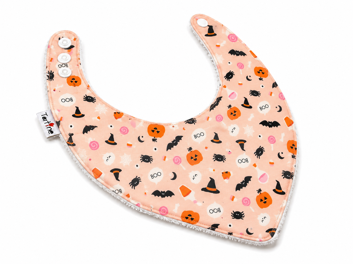 Bavoir Halloween en coton et ratine de bambou