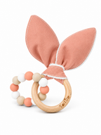 Jouet dentition - Oreille de lapin Uni Boutique Tartine Rose Darksalmon