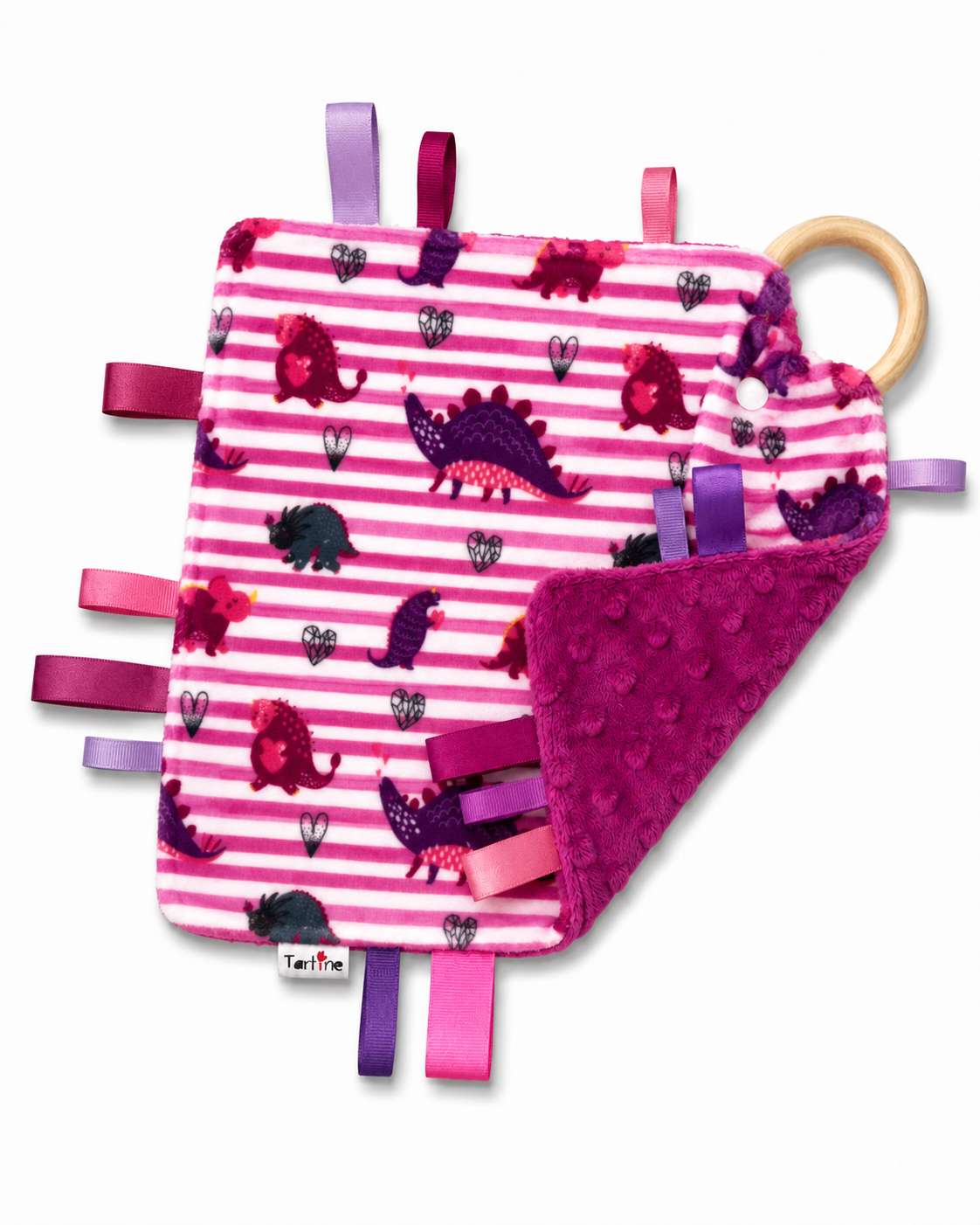 Doudou étiquettes animal en minky Boutique Tartine