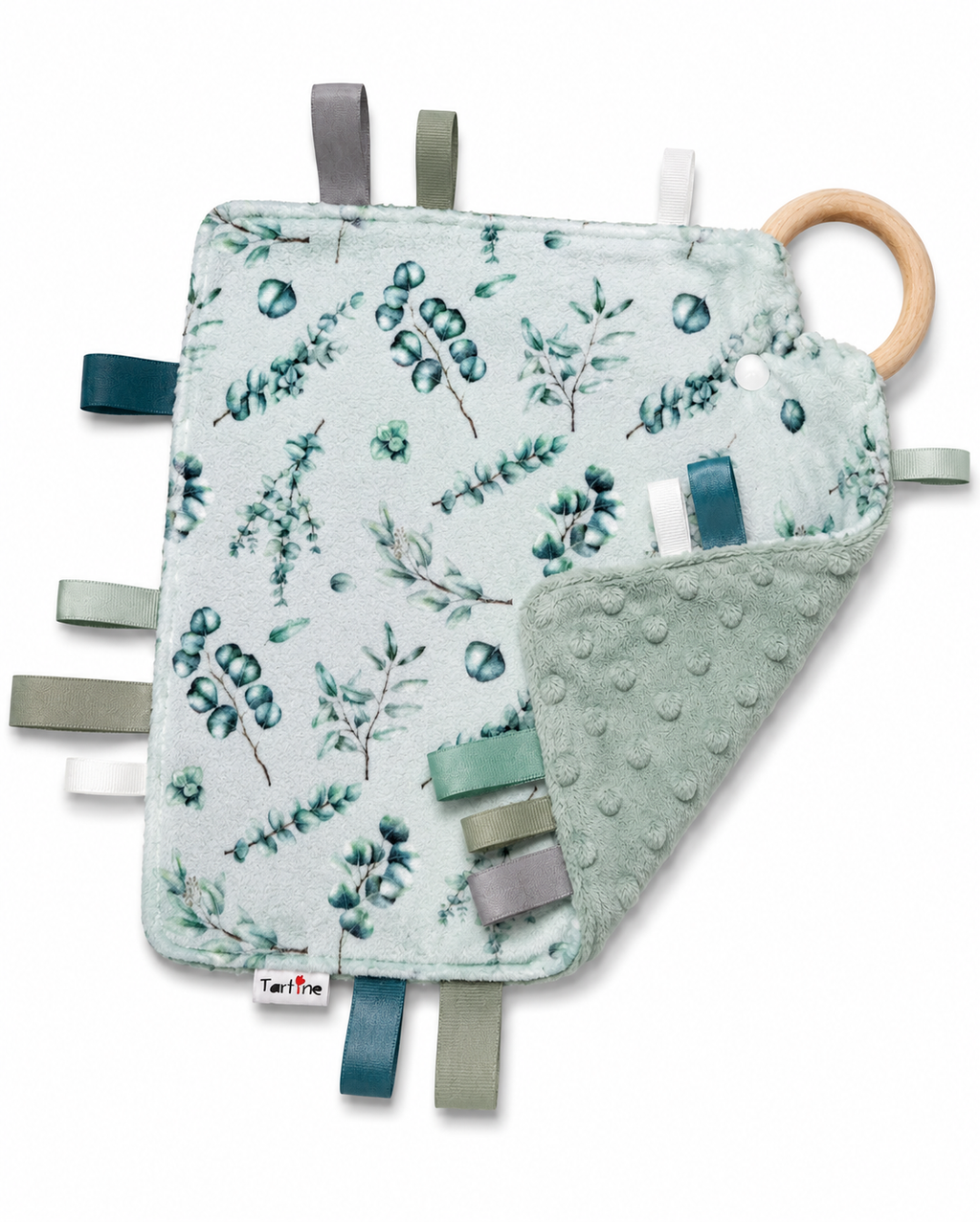 Doudou étiquettes Floral en minky Boutique Tartine