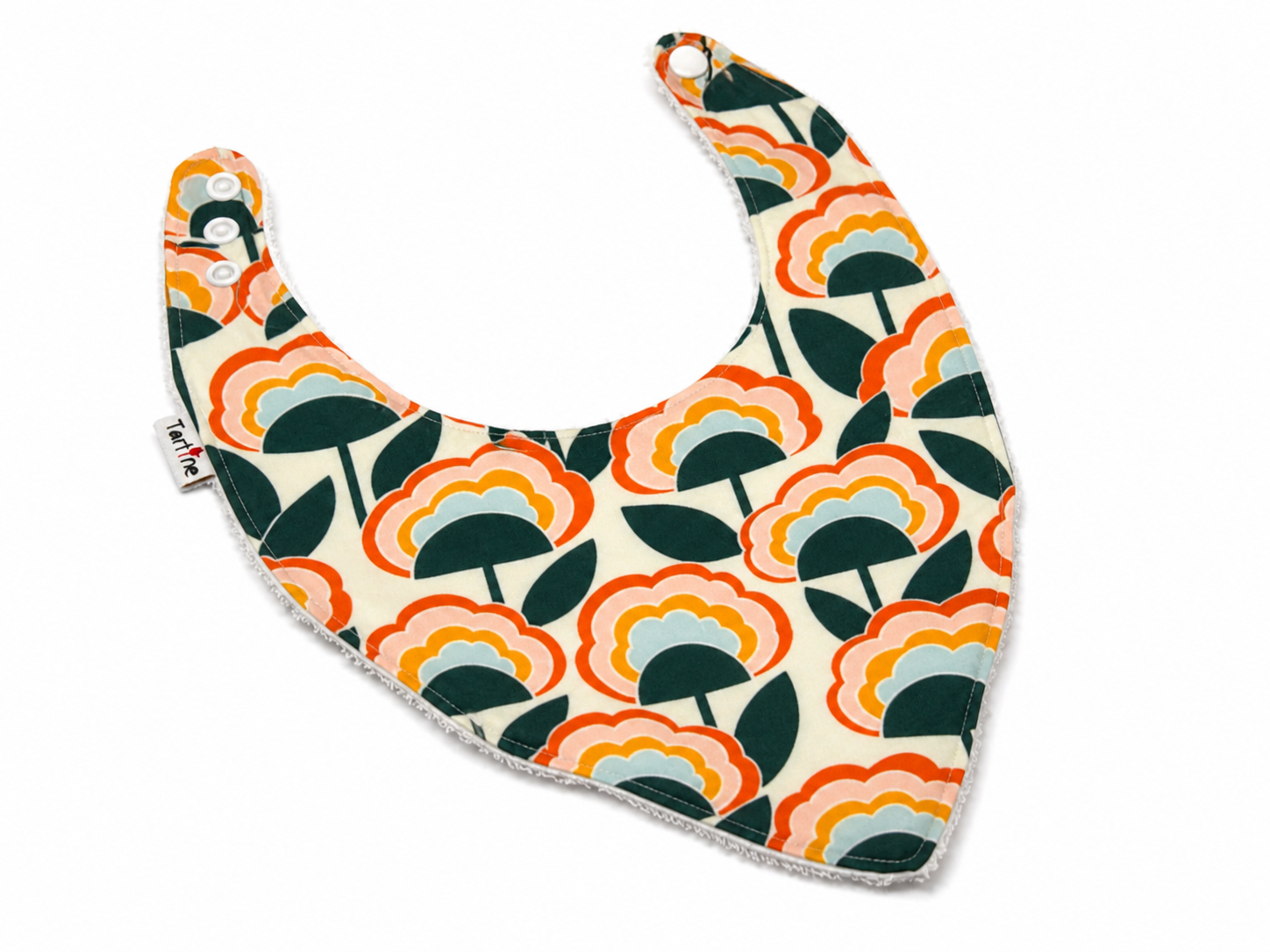 Bavoir Floral en coton et ratine de bambou Boutique Tartine