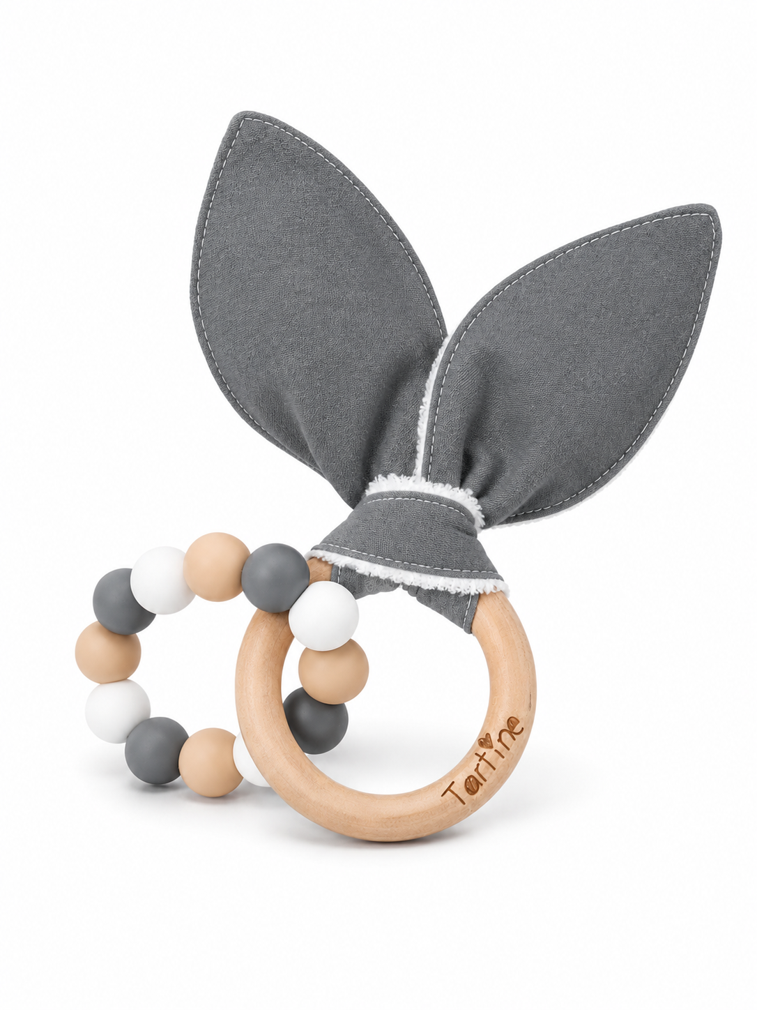 Jouet dentition - Oreille de lapin Uni Boutique Tartine Gris
