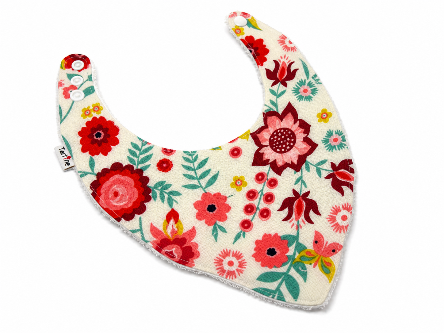 Bavoir Floral en coton et ratine de bambou Boutique Tartine
