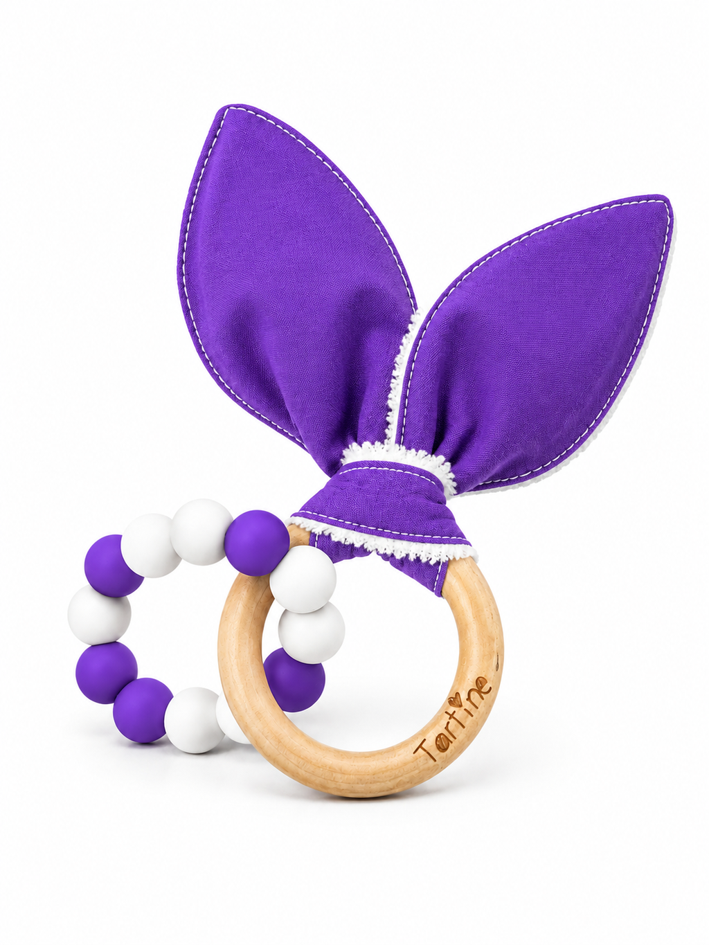 Jouet dentition - Oreille de lapin Uni Boutique Tartine Mauve