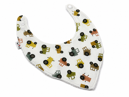 Bavoir Véhicule en coton et ratine de bambou Boutique Tartine Personnalisé / Mini Tracteur