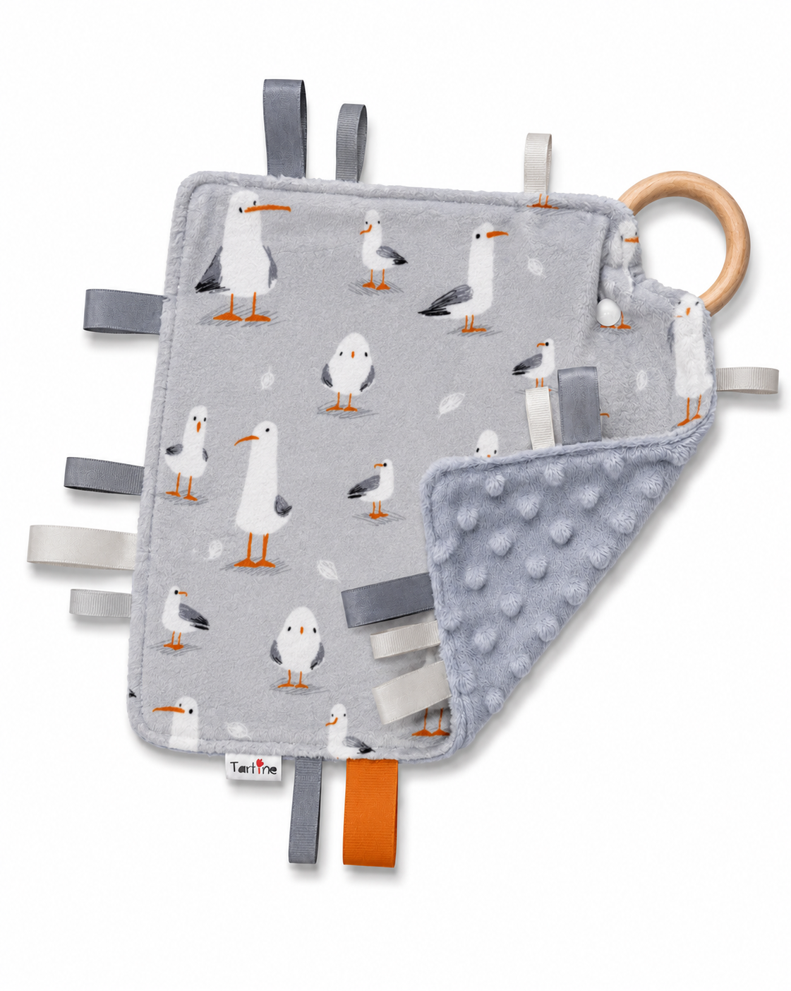 Doudou étiquettes animal en minky Boutique Tartine